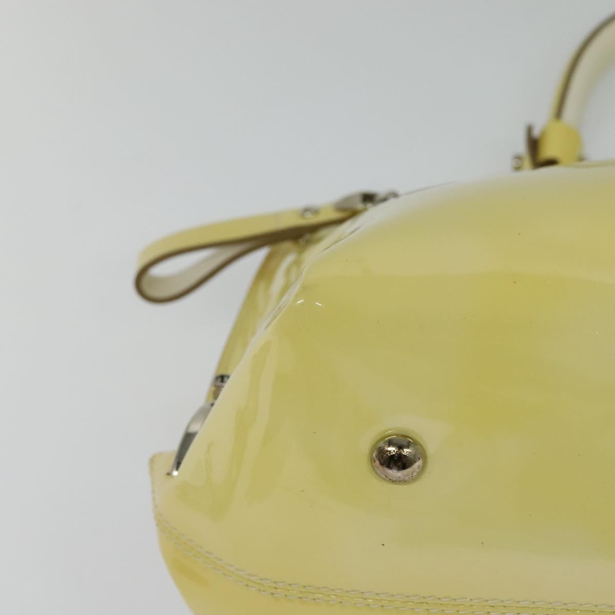 Salvatore Ferragamo Gancini Hand Bag Enamel 2way Ivory Silver gold Auth 131006