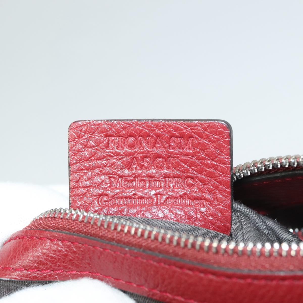 BALLY Shoulder Bag Leather 2way Red Silver Auth 131007