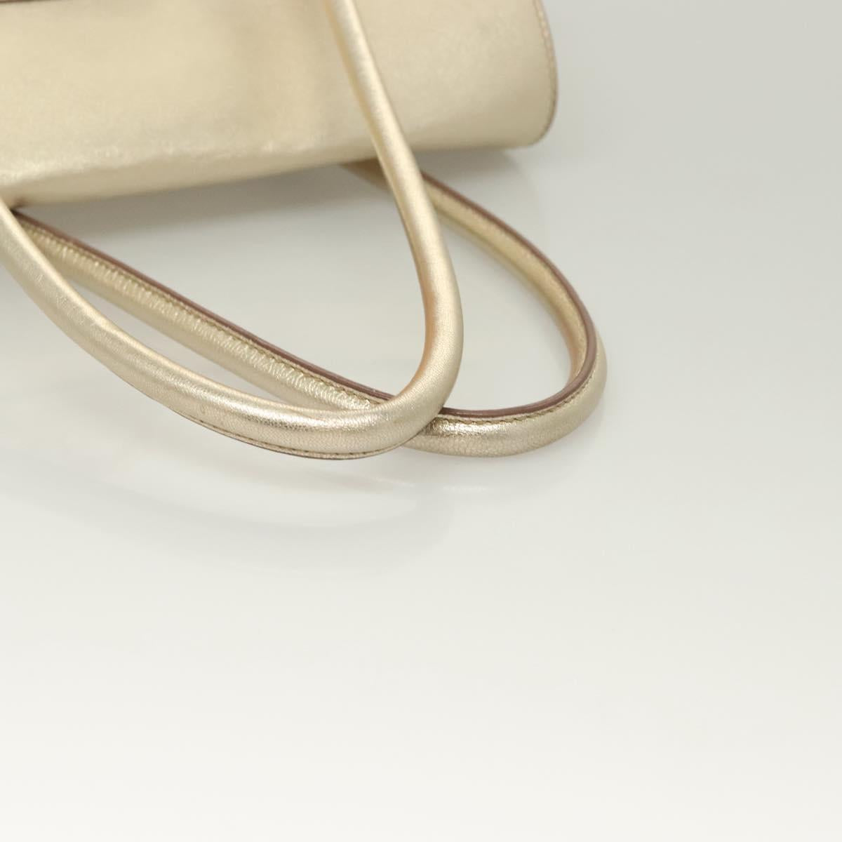 Salvatore Ferragamo Gancini Tote Bag Leather Gold Tone Gold Auth 131050