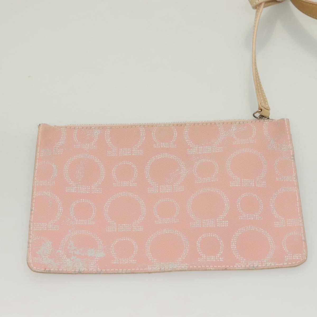 Salvatore Ferragamo Gancini Hand Bag Leather Pink Silver Auth 131052