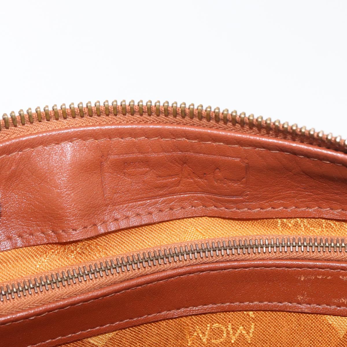 MCM Logogram Vicetos Hand Bag PVC Leather Brown Gold Auth 131058