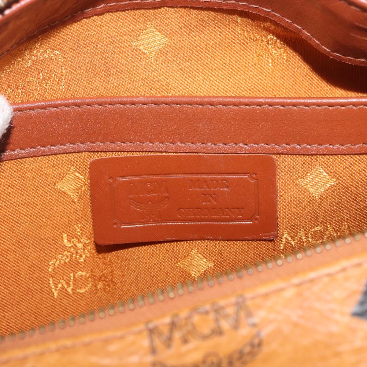 MCM Logogram Vicetos Hand Bag PVC Leather Brown Gold Auth 131058