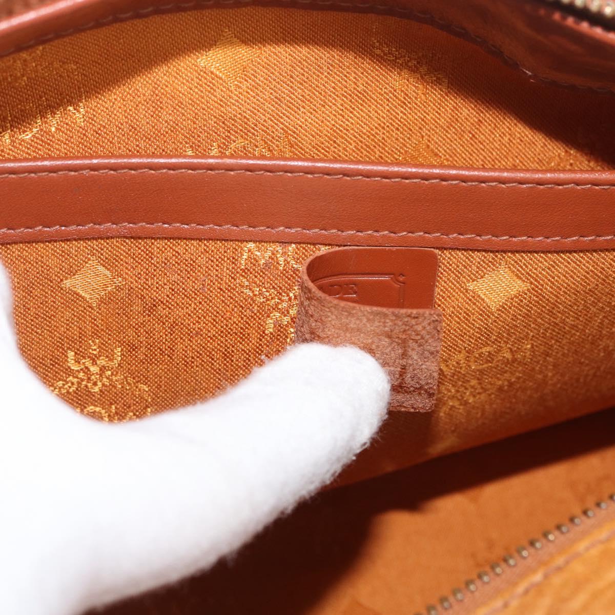 MCM Logogram Vicetos Hand Bag PVC Leather Brown Gold Auth 131058