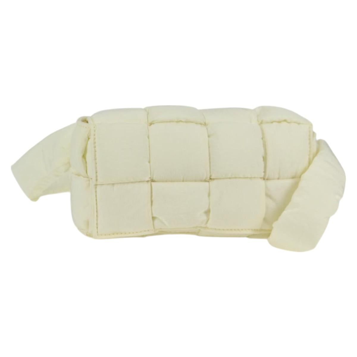 BOTTEGA VENETA INTRECCIATO Cassette Shoulder Bag Nylon White Auth 131085M