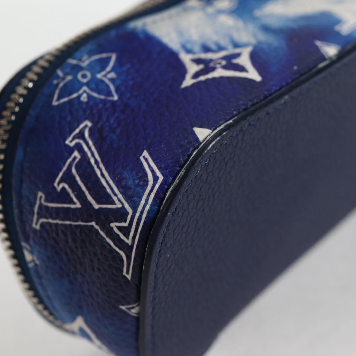 LOUIS VUITTON Bandana Etui Lunet GM Glasses Case Blue GI0764 Auth 131099SAM