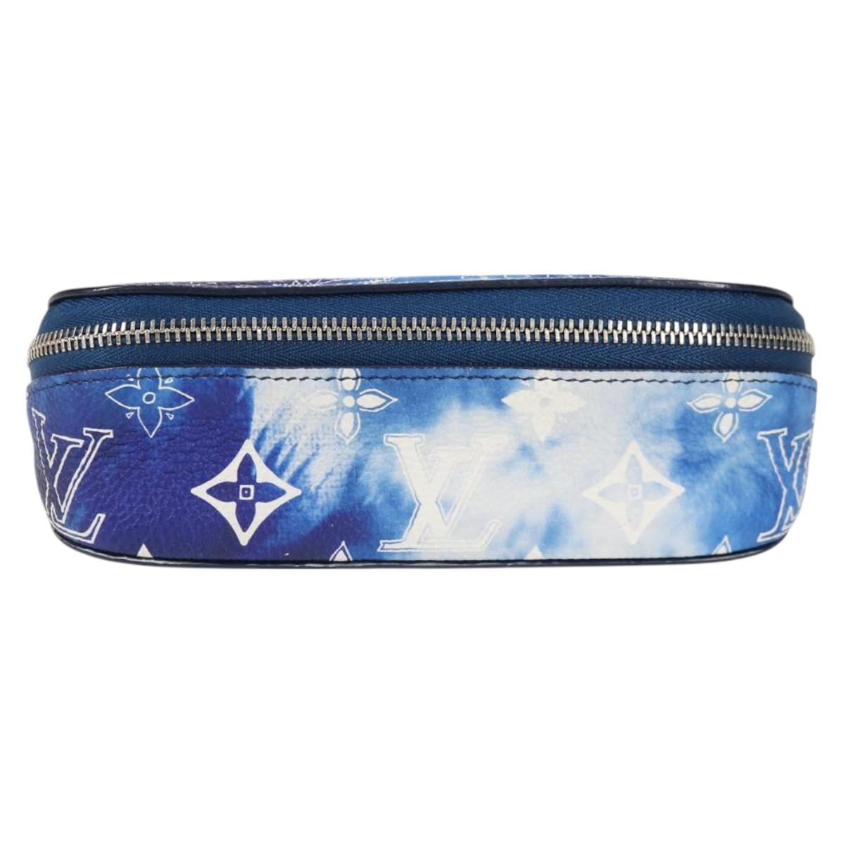 LOUIS VUITTON Bandana Etui Lunet GM Glasses Case Blue GI0764 Auth 131099M