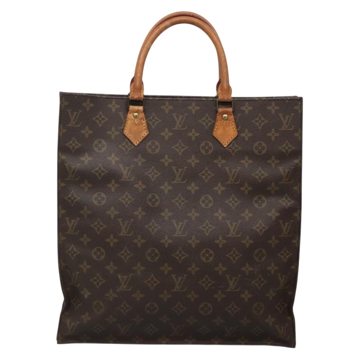 LOUIS VUITTON Monogram Sac Plat Hand Bag M51140 LV Auth 131110