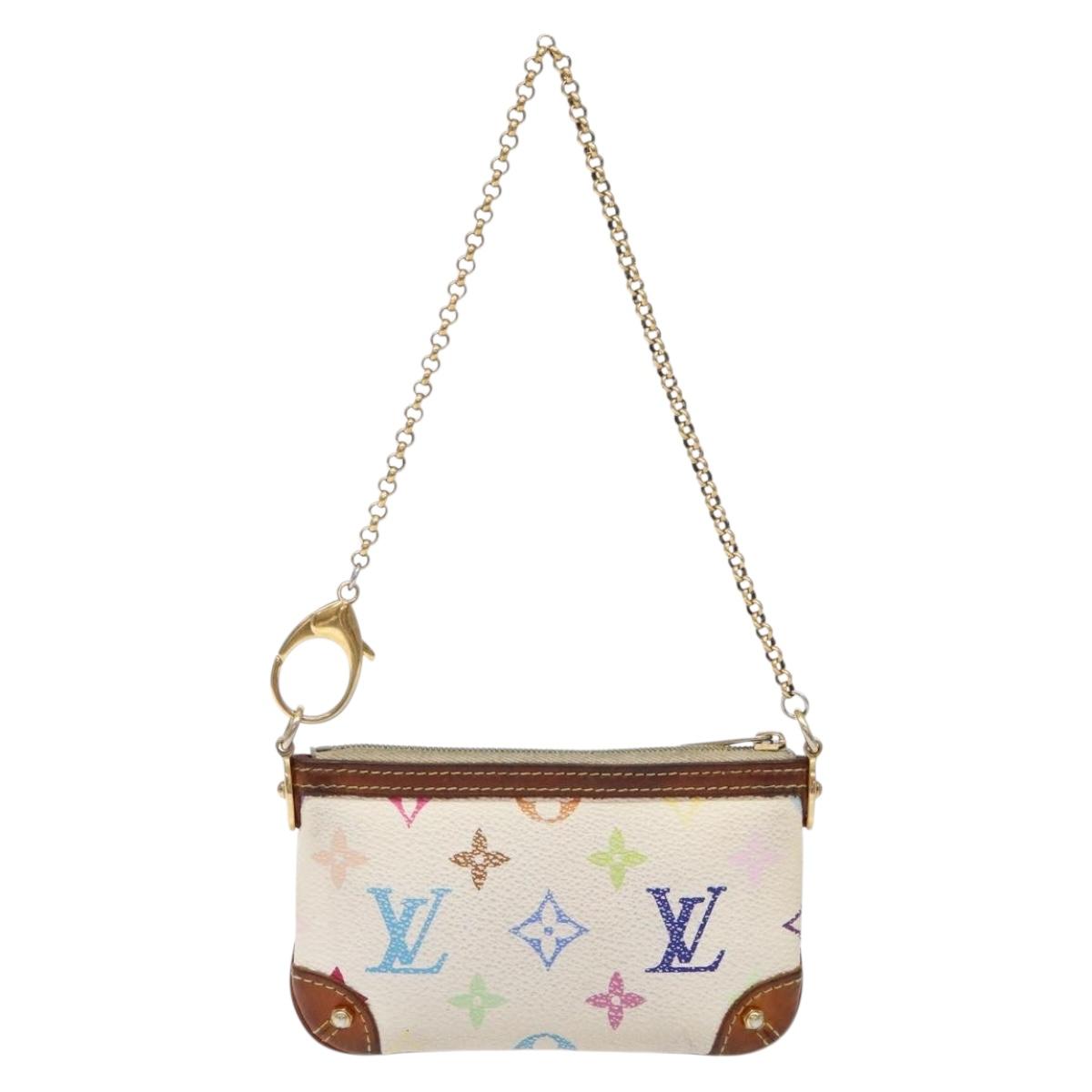 LOUIS VUITTON Multicolor Pochette Mira PM Hand Bag White M60096 LV Auth 131122