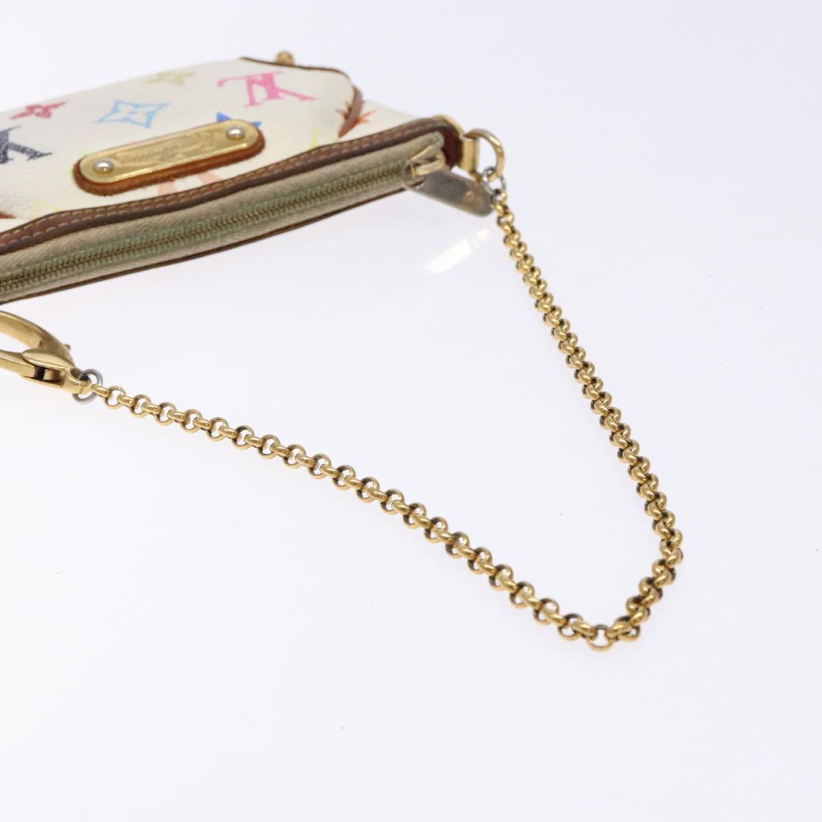 LOUIS VUITTON Multicolor Pochette Mira PM Hand Bag White M60096 LV Auth 131122