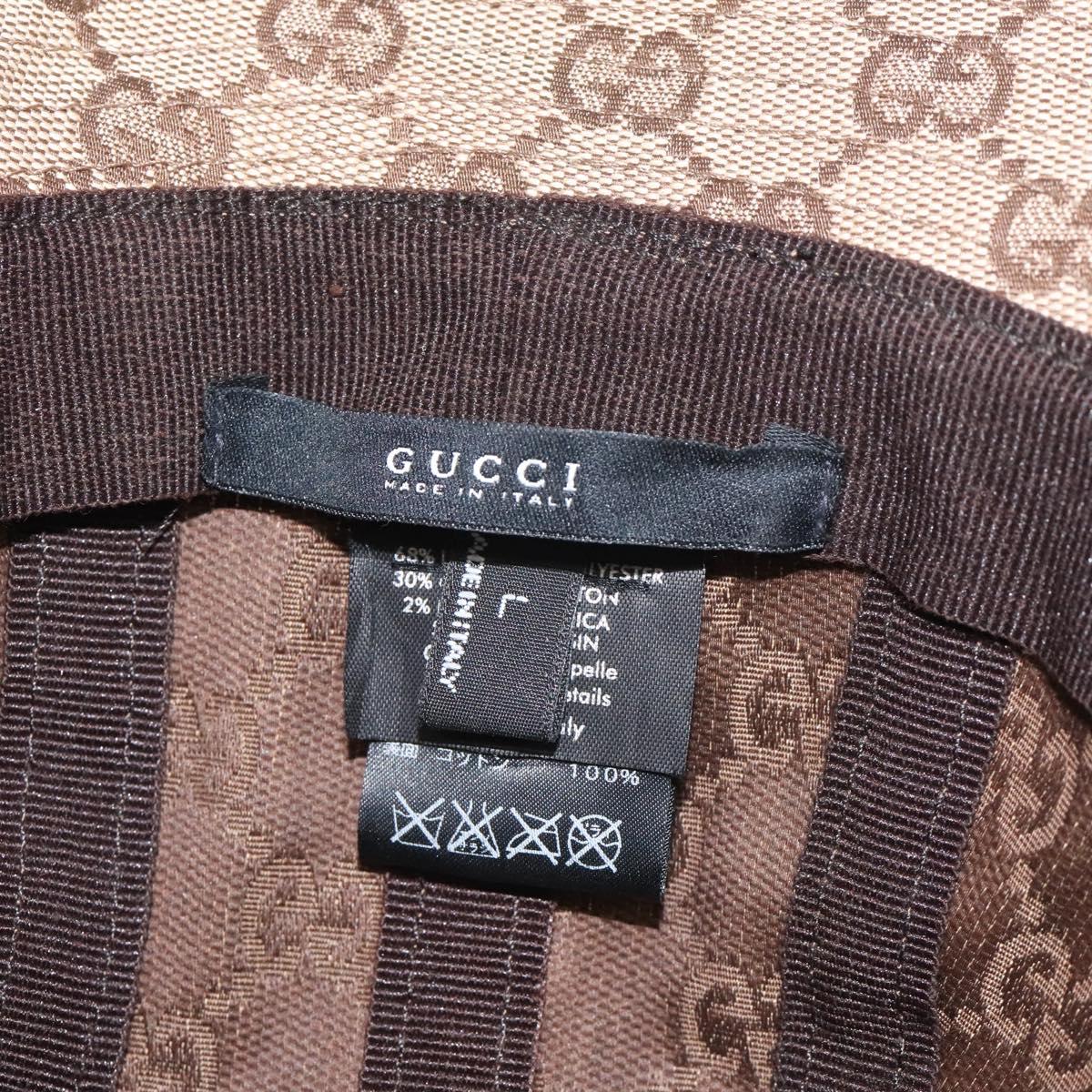 GUCCI GG Canvas Bucket Hat L Beige Auth 131132