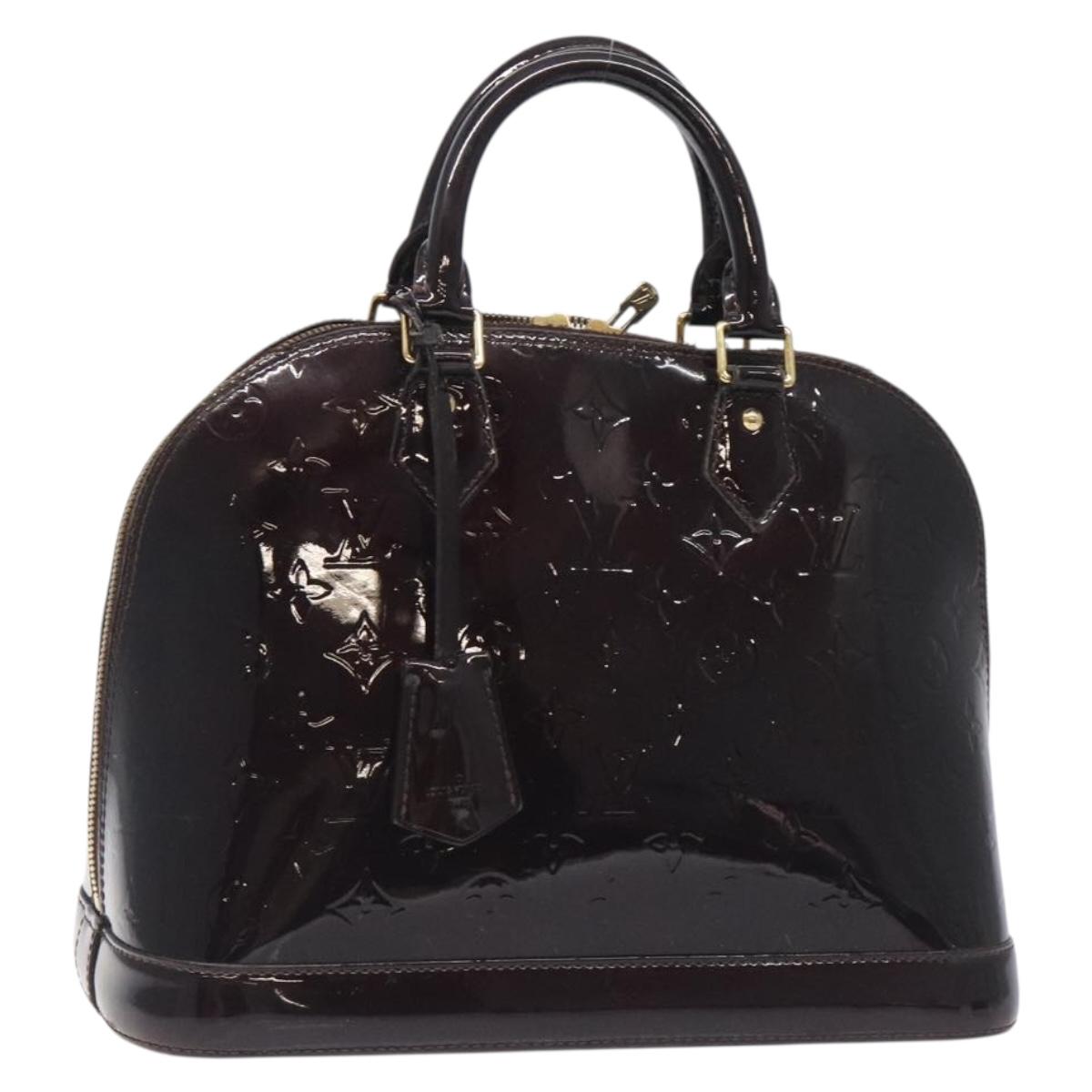 LOUIS VUITTON Monogram Vernis Alma PM Hand Bag Amarante M91611 LV Auth 131156