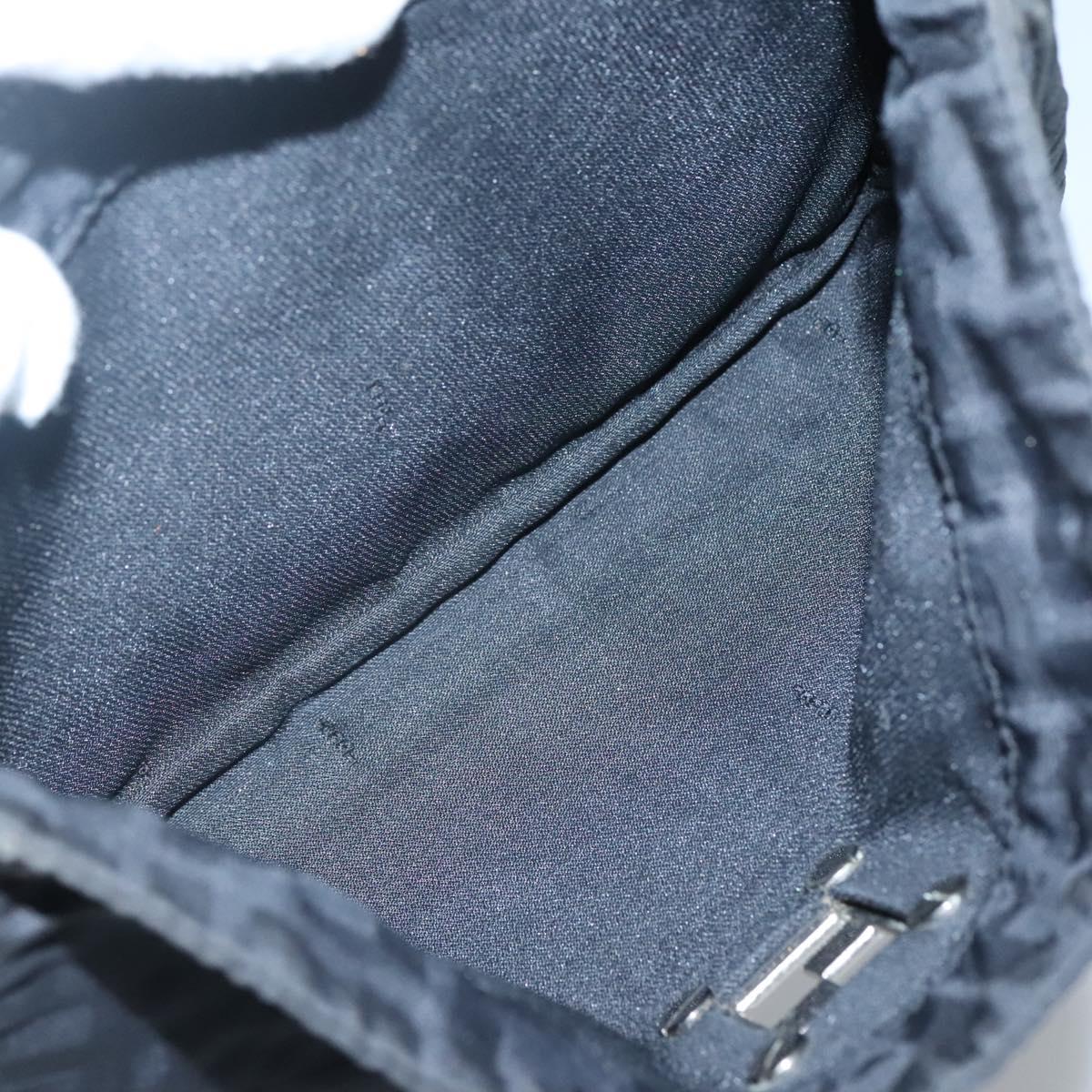 FENDI Zucca Canvas Hand Bag Black Silver Auth 131157