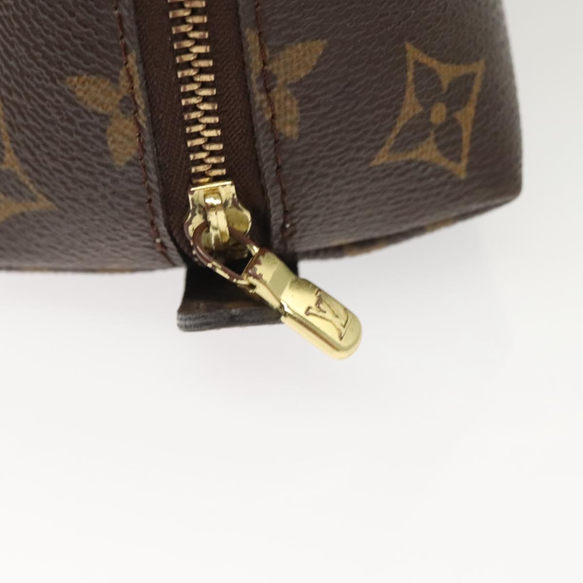 LOUIS VUITTON Monogram Trousse Demi Ronde Cosmetic Pouch M47520 LV Auth 131163