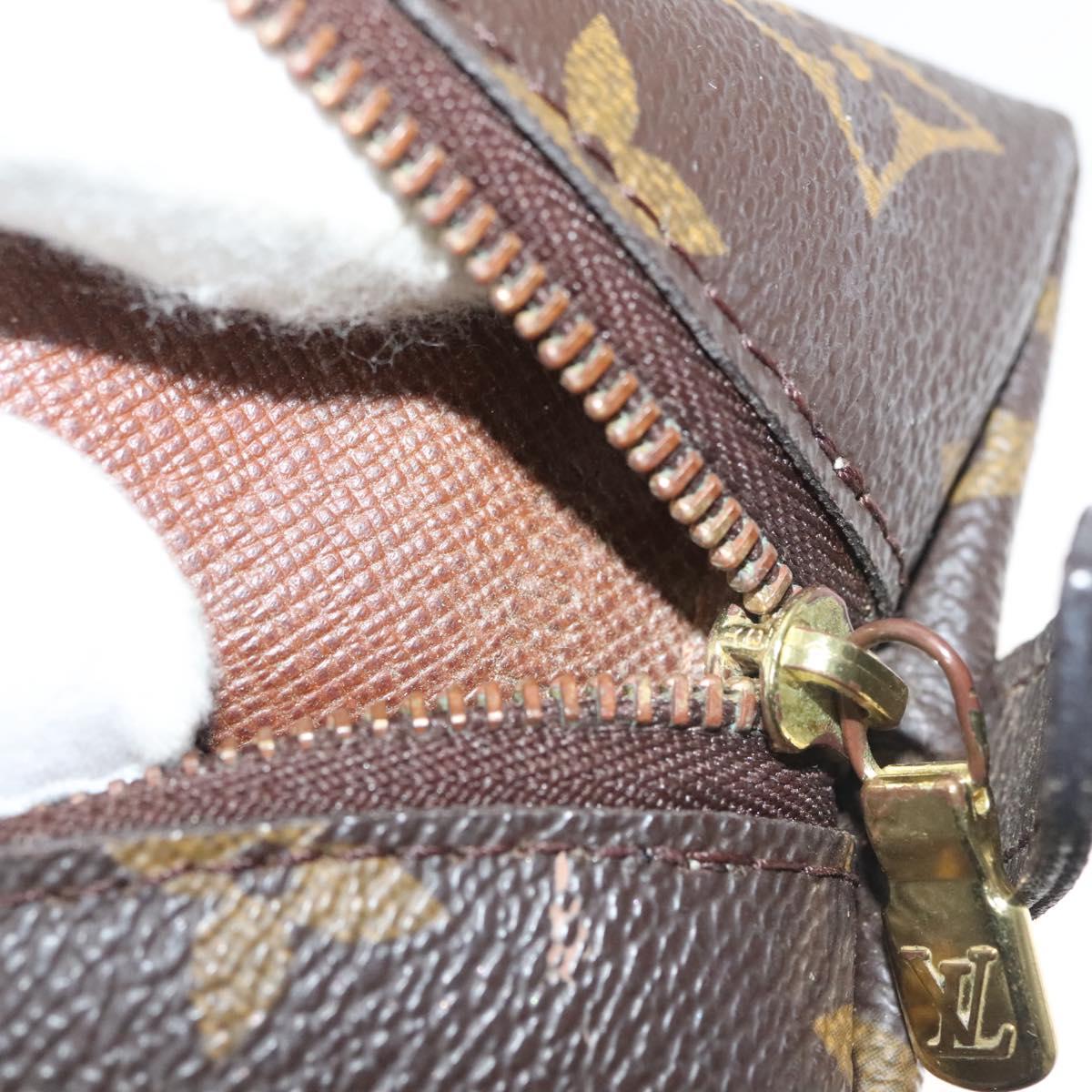 LOUIS VUITTON Monogram Trousse Demi Ronde Cosmetic Pouch M47520 LV Auth 131163