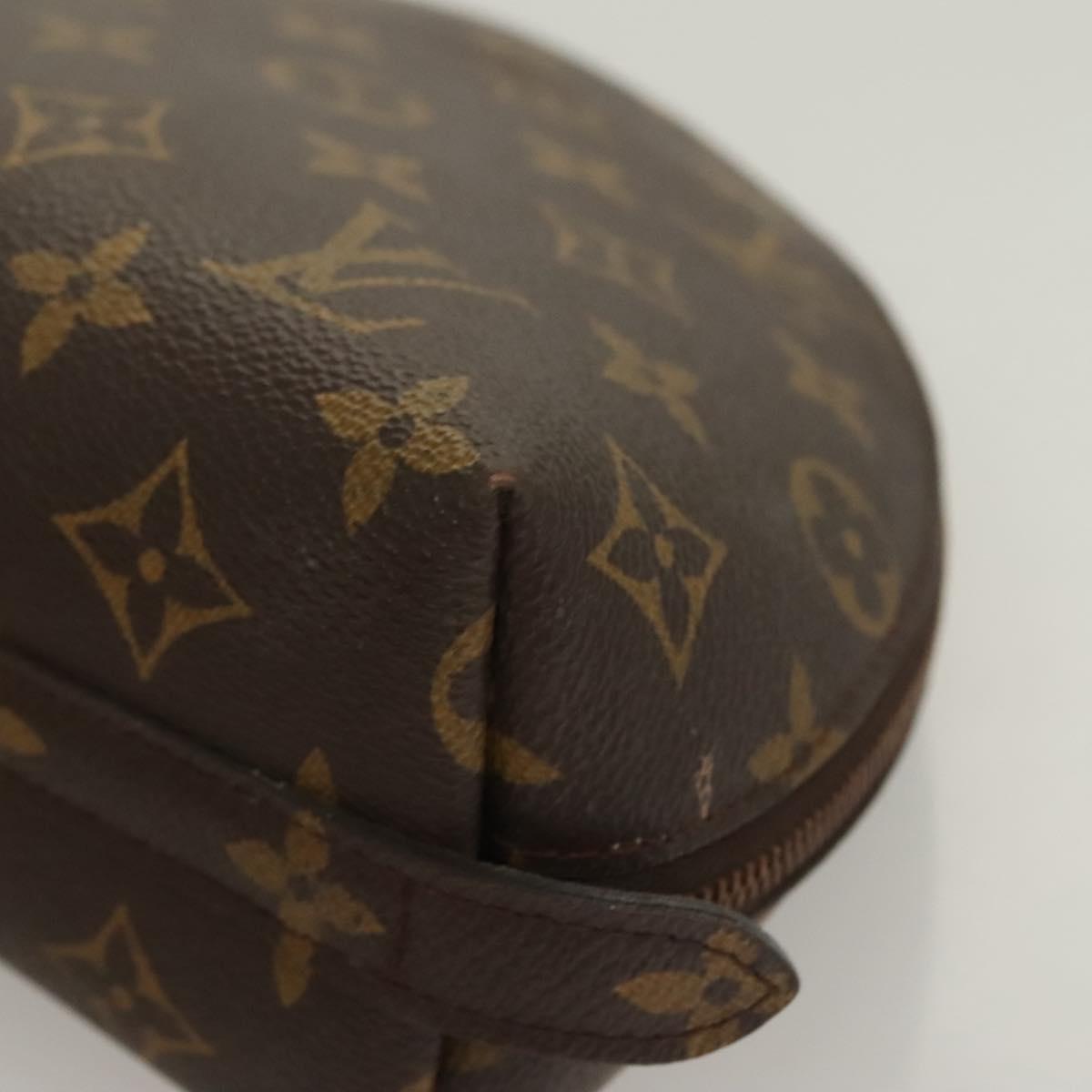 LOUIS VUITTON Monogram Trousse Demi Ronde Cosmetic Pouch M47520 LV Auth 131163