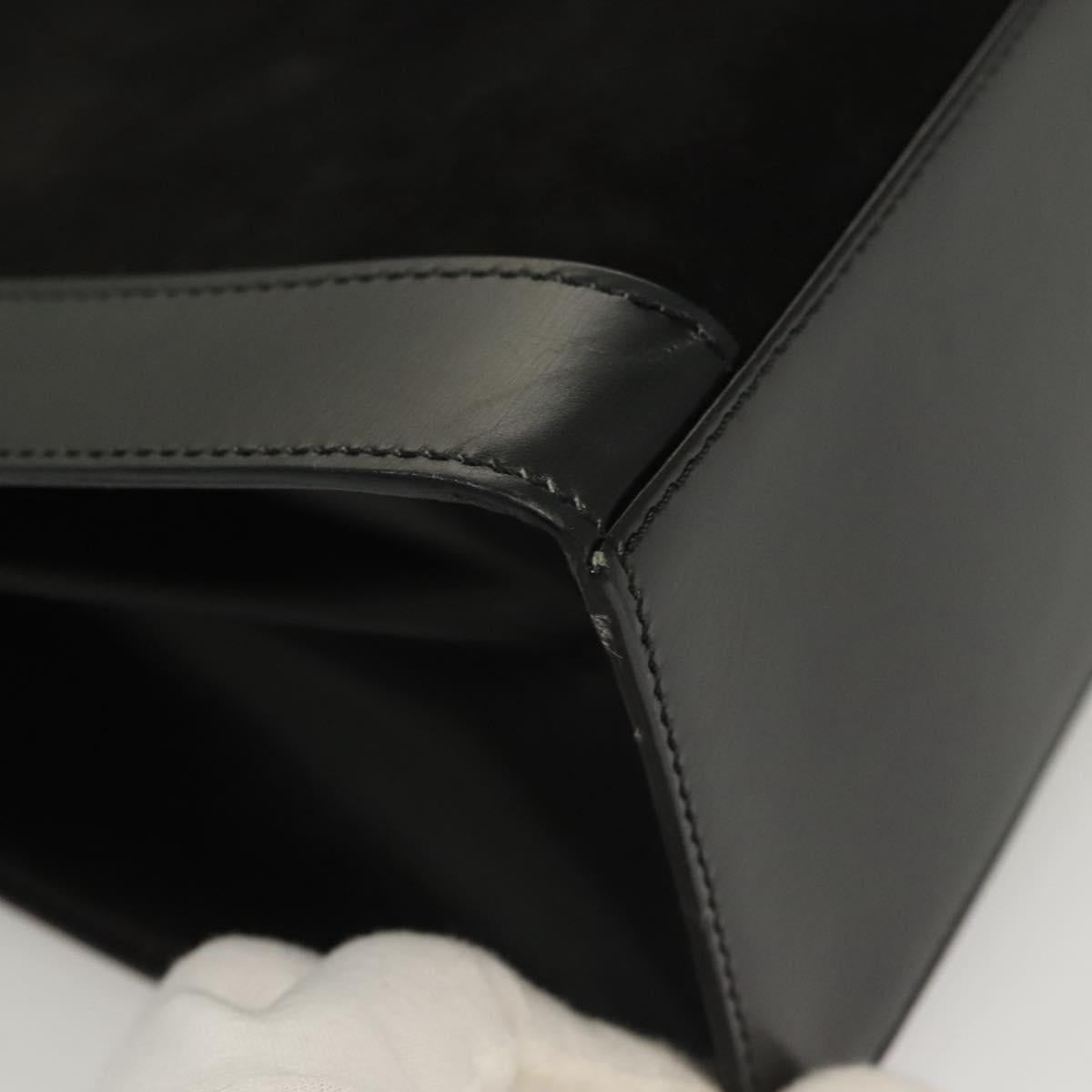 CELINE Shoulder Bag Suede Black Gold Auth 131184