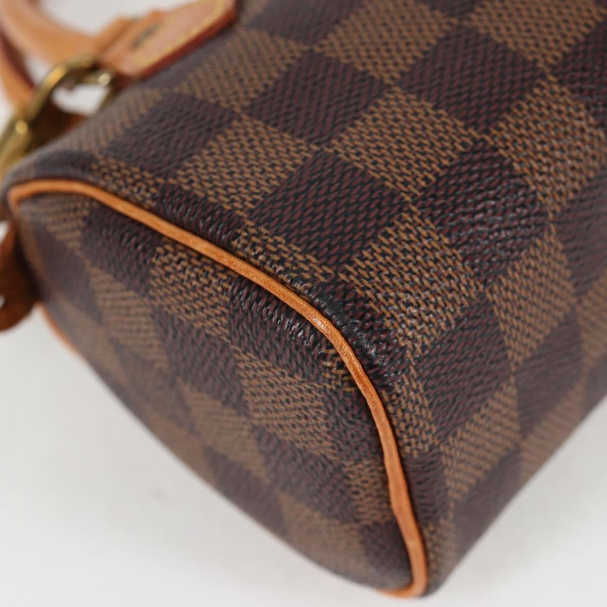 LOUIS VUITTON Damier Ebene Mini Speedy Hand Bag SPO N41536 LV Auth 131209V