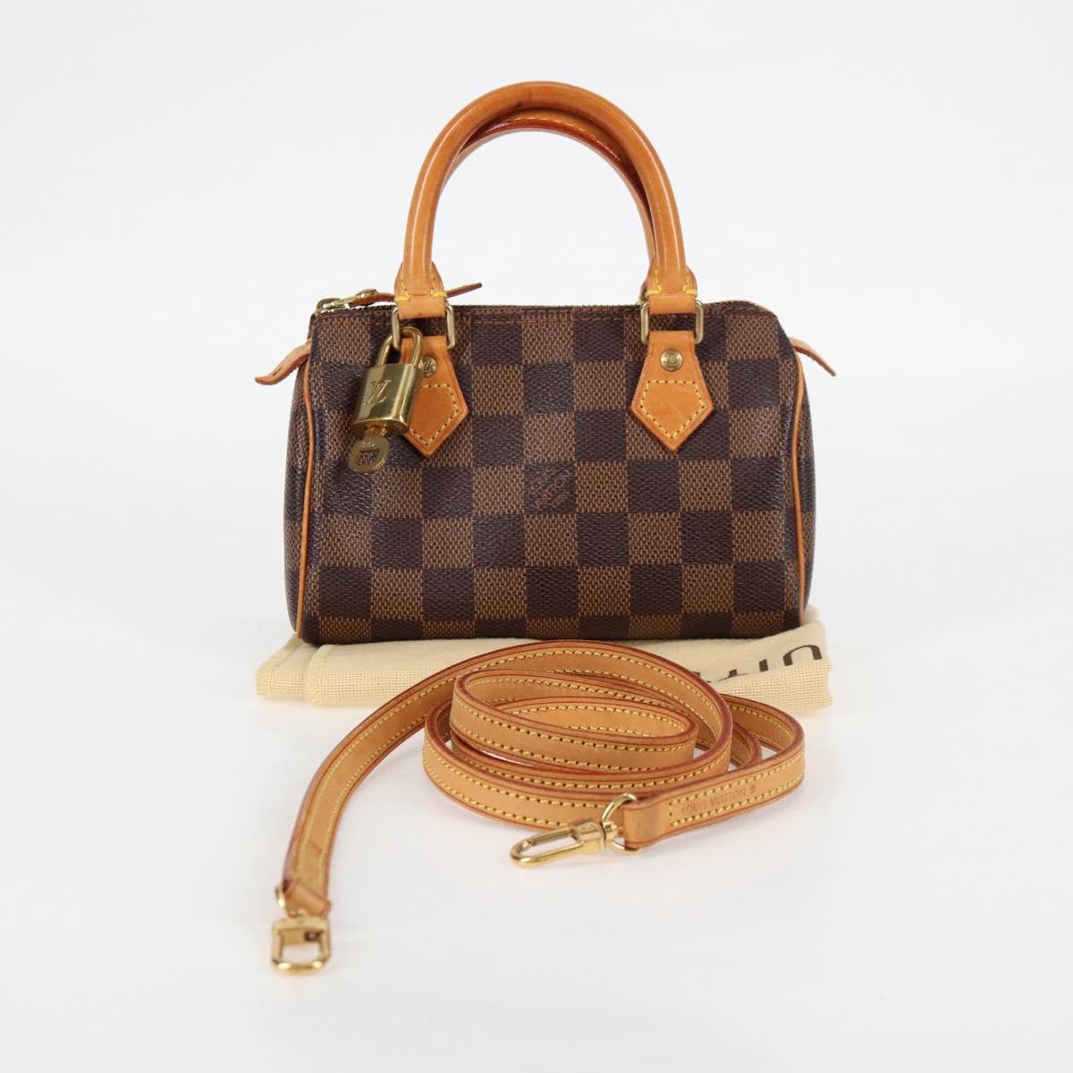 LOUIS VUITTON Damier Ebene Mini Speedy Hand Bag SPO N41536 LV Auth 131209V