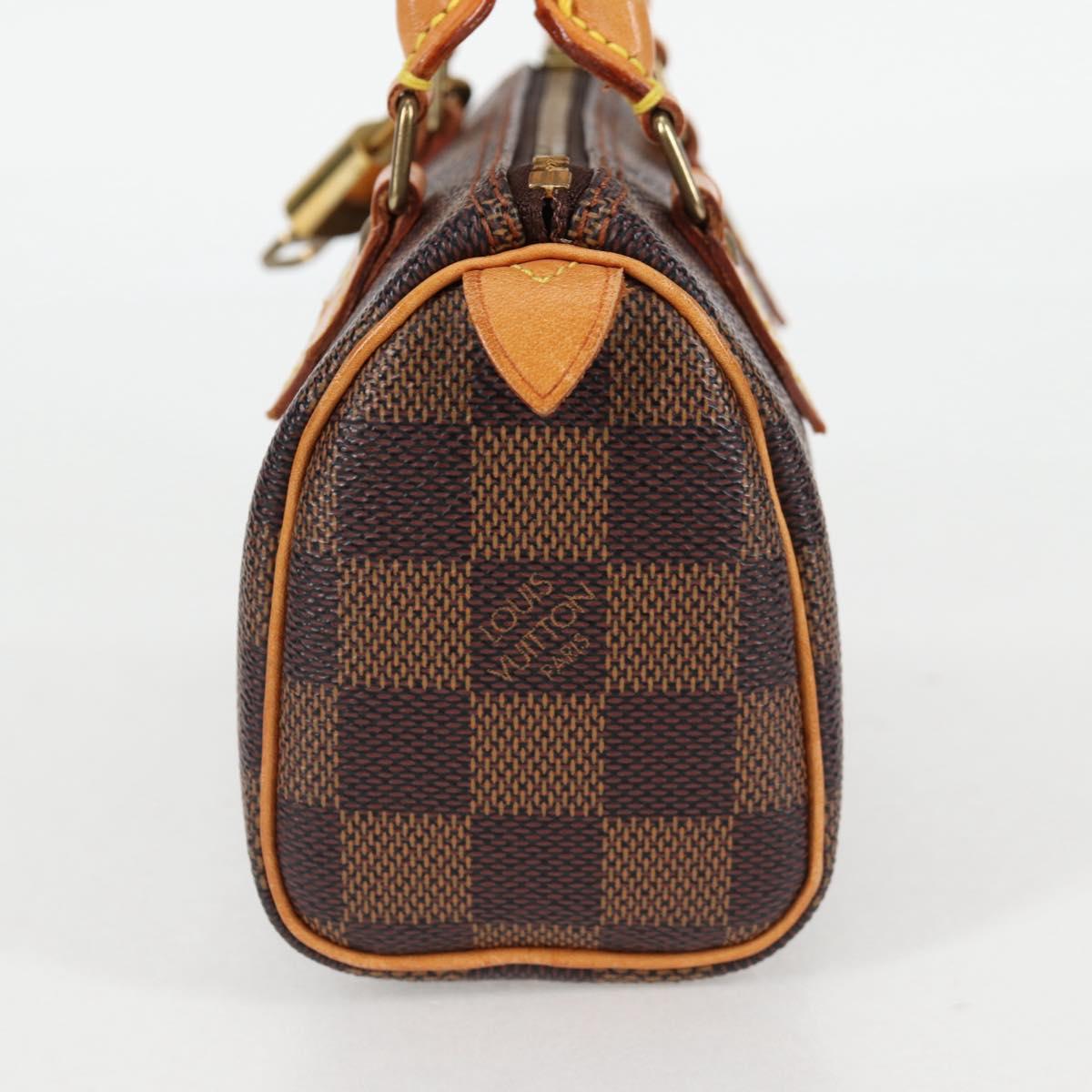 LOUIS VUITTON Damier Ebene Mini Speedy Hand Bag SPO N41536 LV Auth 131209V
