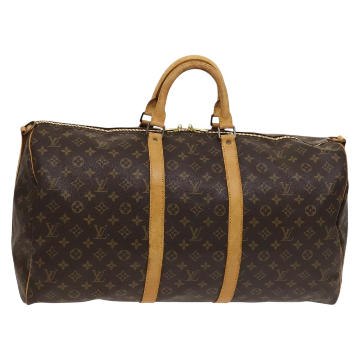 LOUIS VUITTON Monogram Keepall Bandouliere 55 Boston Bag M41414 LV Auth 131265