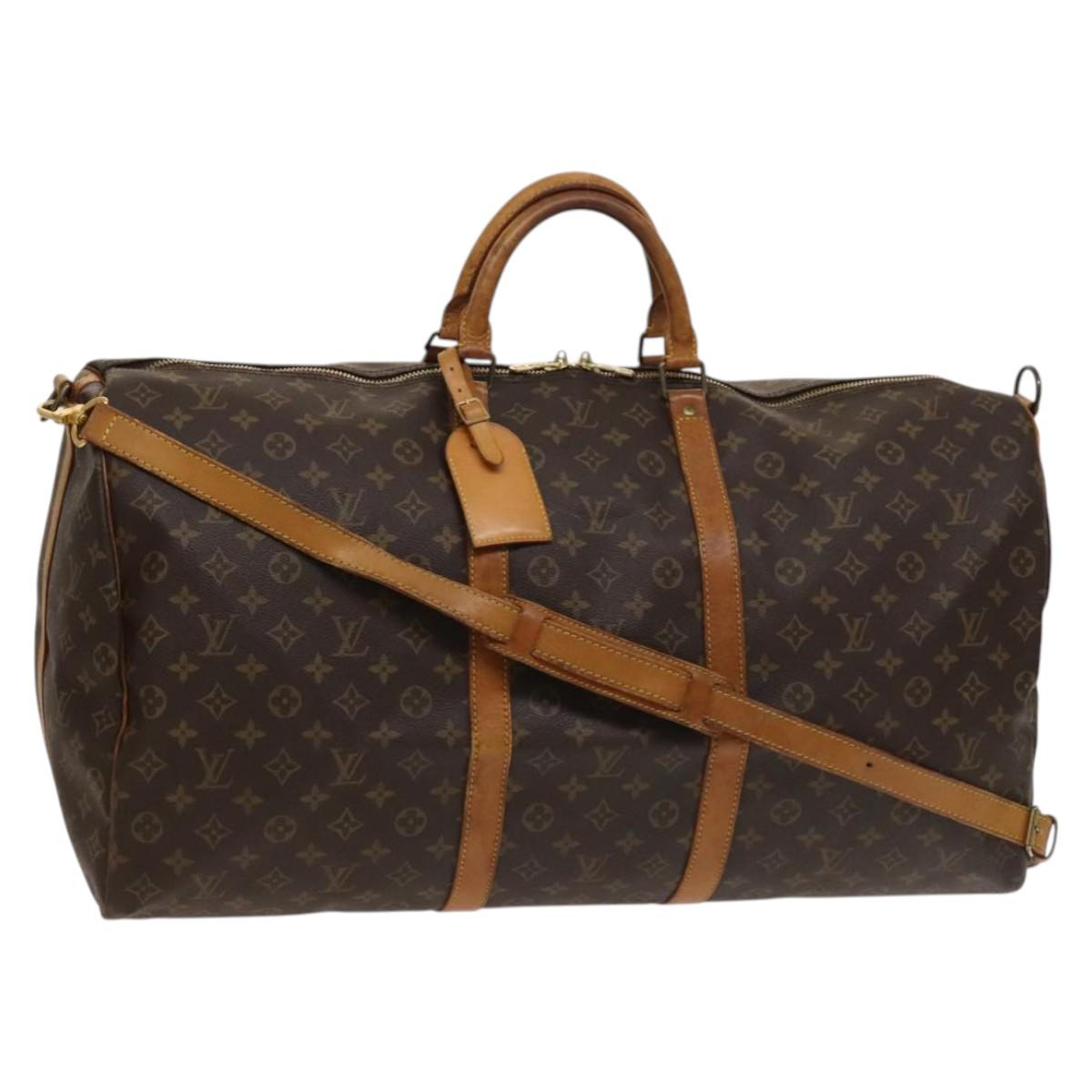 LOUIS VUITTON Monogram Keepall Bandouliere 60 Boston Bag M41412 LV Auth 131267