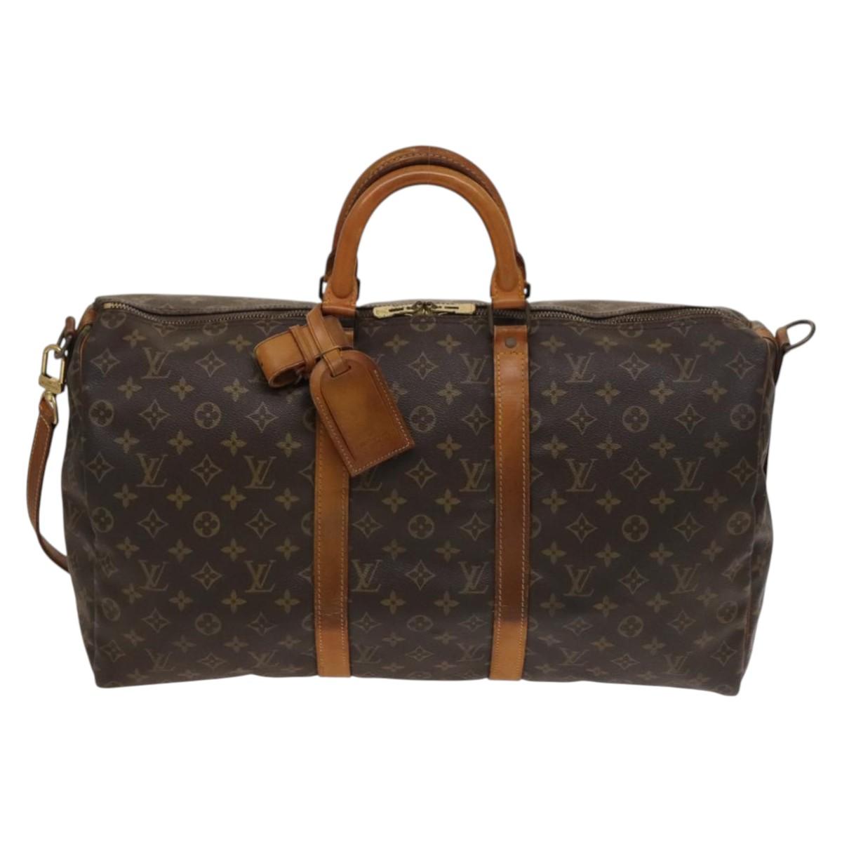LOUIS VUITTON Monogram Keepall Bandouliere 50 Boston Bag M41416 LV Auth 131315