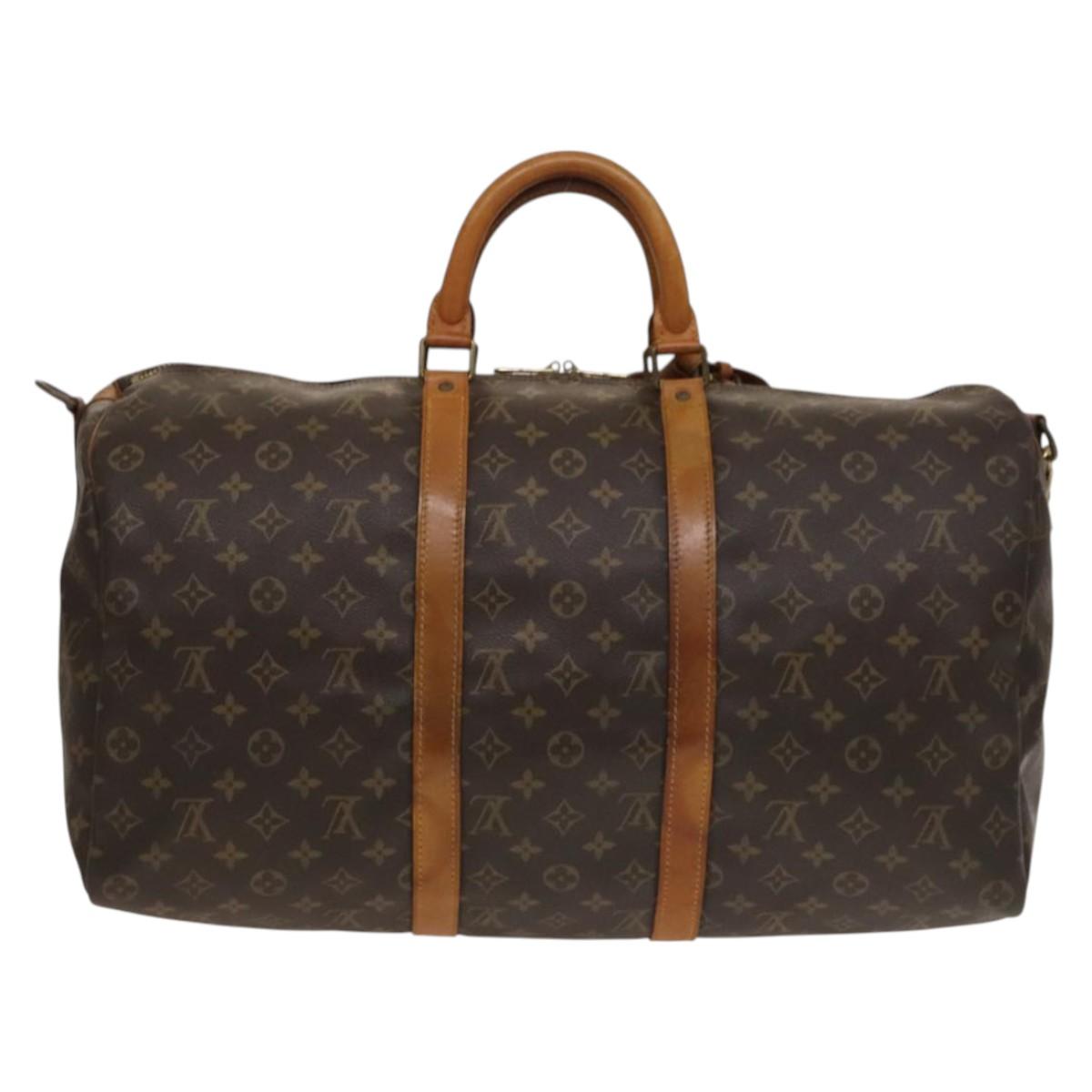 LOUIS VUITTON Monogram Keepall Bandouliere 50 Boston Bag M41416 LV Auth 131315