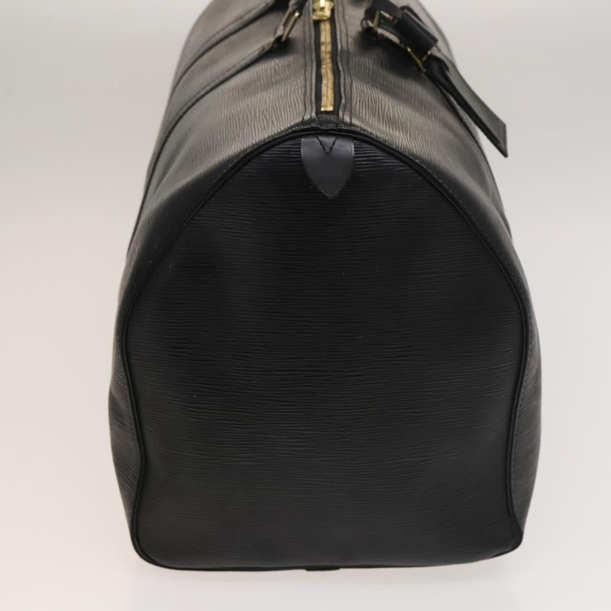 LOUIS VUITTON Epi Keepall 55 Boston Bag Noir Black M42952 LV Auth 131324