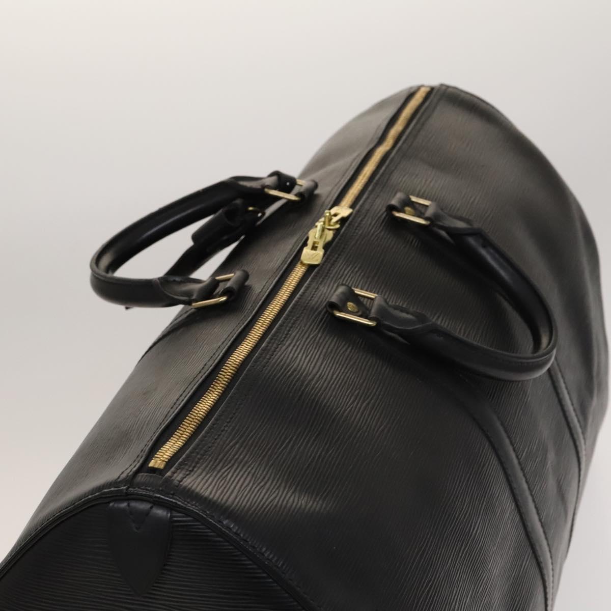 LOUIS VUITTON Epi Keepall 55 Boston Bag Noir Black M42952 LV Auth 131324