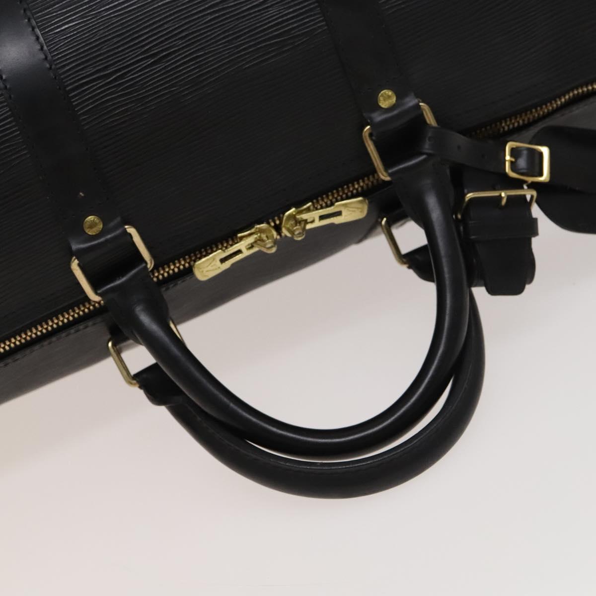 LOUIS VUITTON Epi Keepall 55 Boston Bag Noir Black M42952 LV Auth 131324