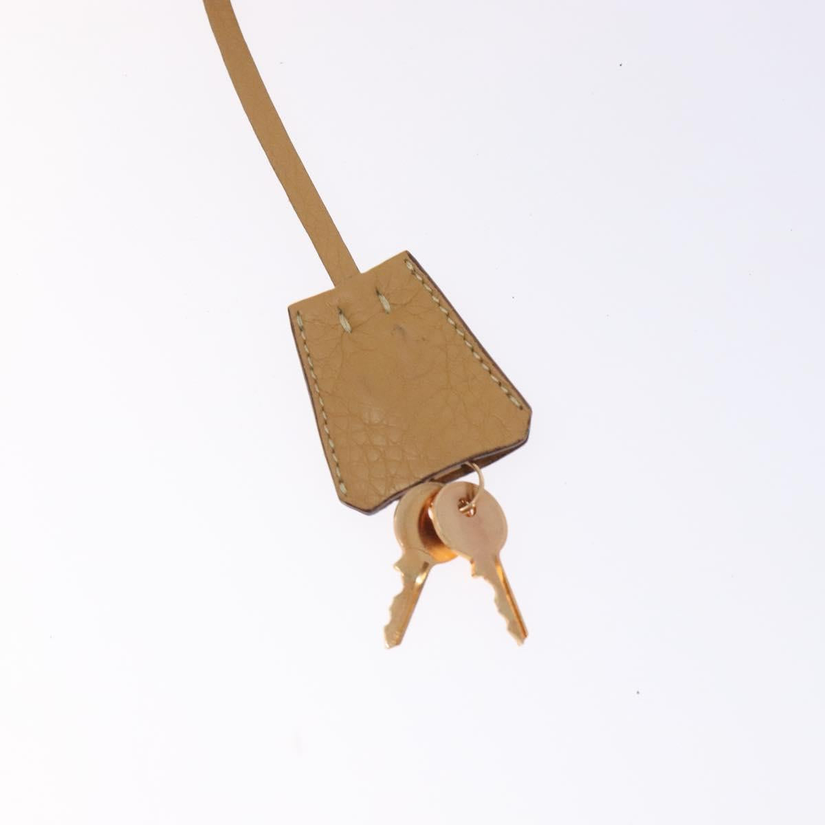 PRADA Shoulder Bag Nylon Beige Gold Auth 131423