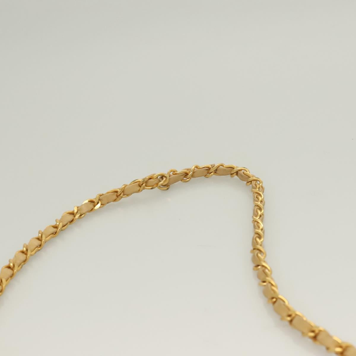 CHANEL Matelasse Chain Shoulder Bag Lamb Skin Beige Gold CC Auth 131435