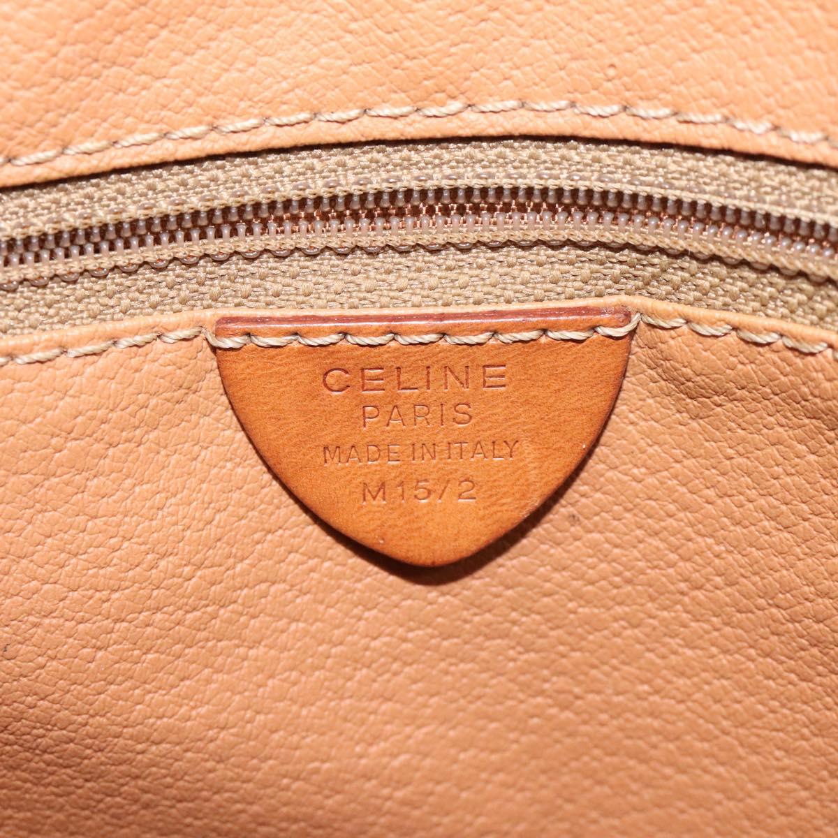 CELINE Macadam Canvas Shoulder Bag PVC Leather Brown Gold Auth 131465