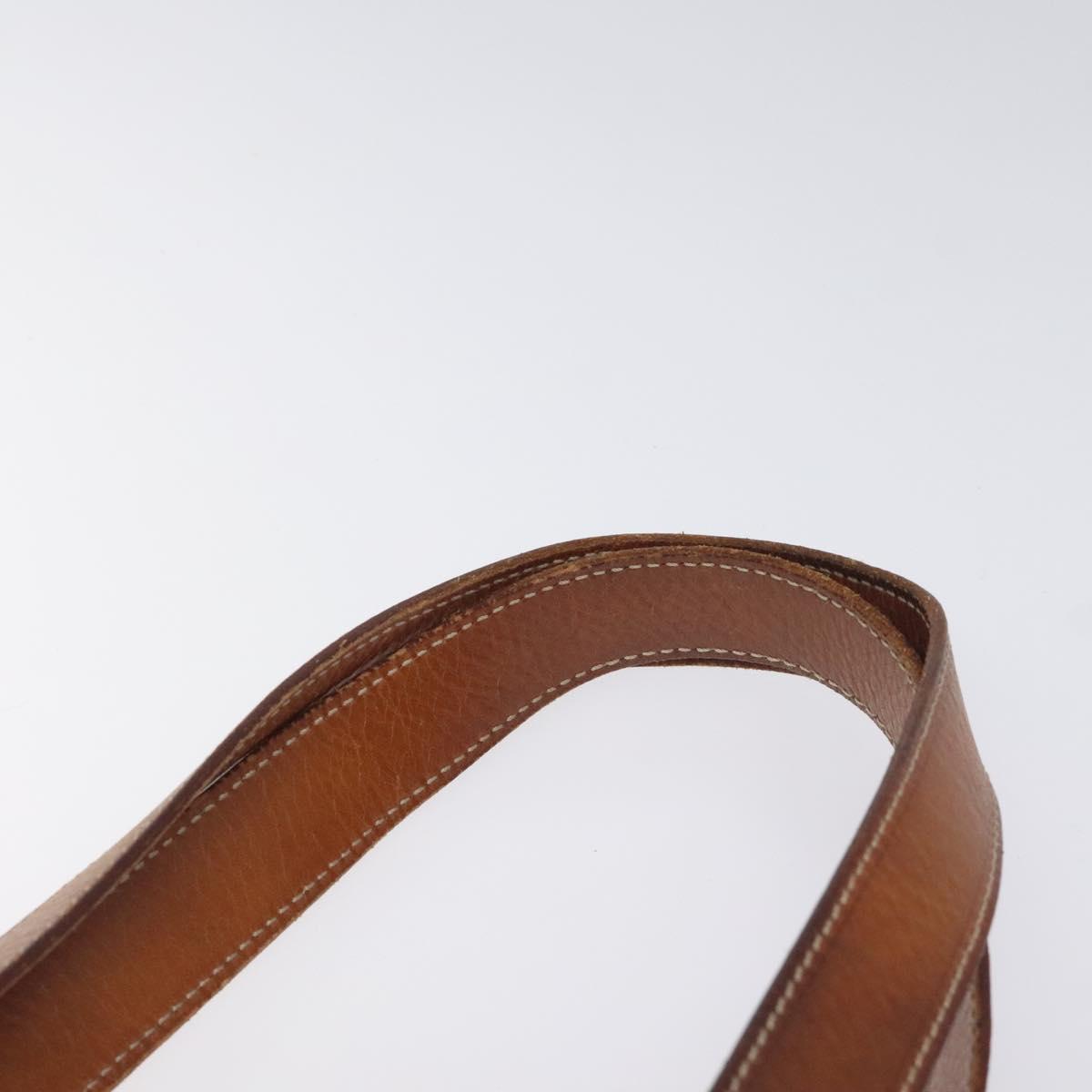 CELINE Macadam Canvas Shoulder Bag PVC Leather Brown Gold Auth 131465