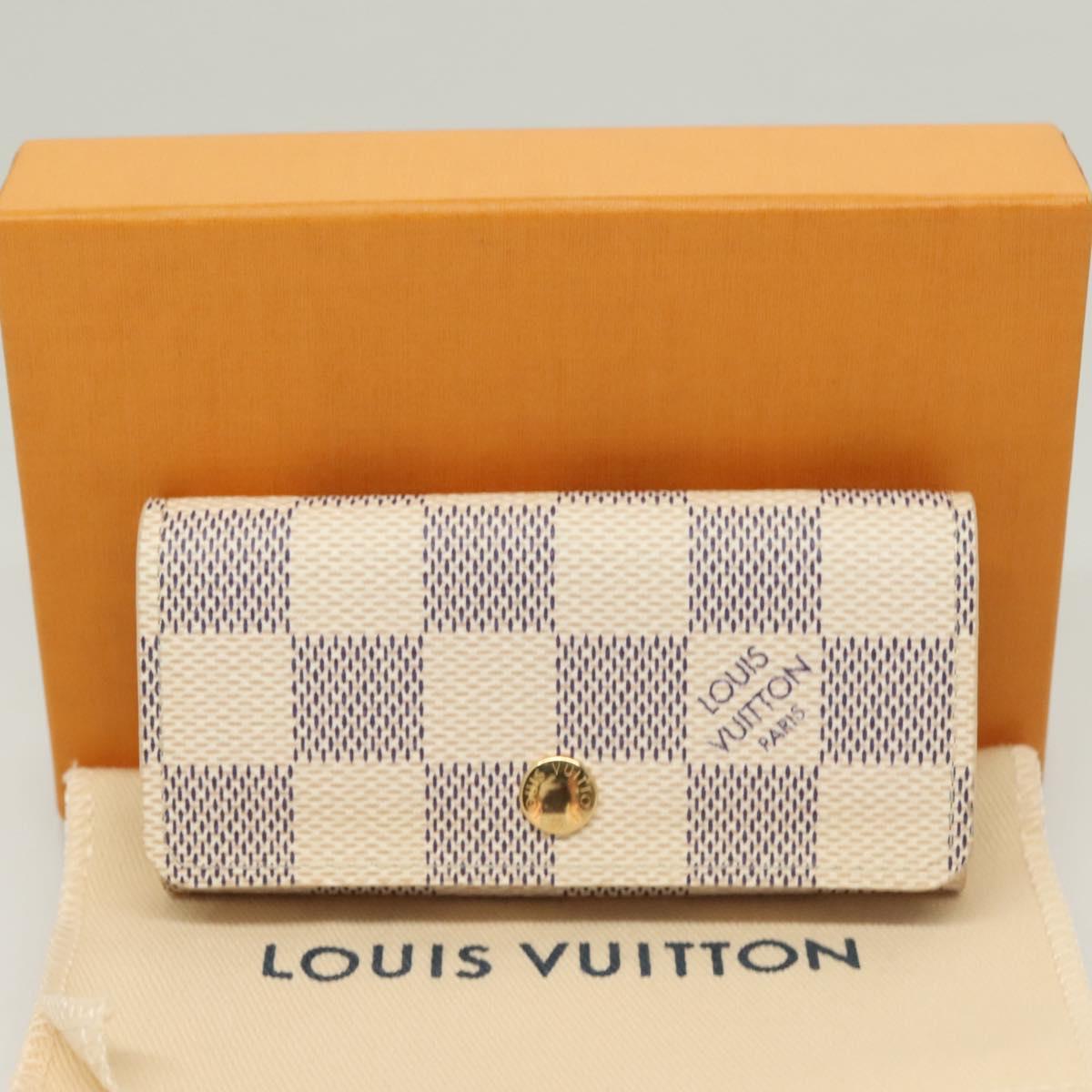 LOUIS VUITTON Damier Azur Multi Cles 4 Key Case N60020 LV Auth 131504