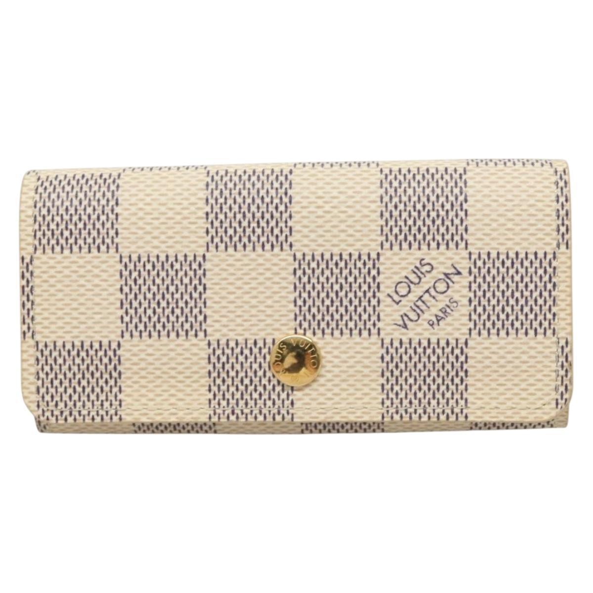 LOUIS VUITTON Damier Azur Multi Cles 4 Key Case N60020 LV Auth 131504