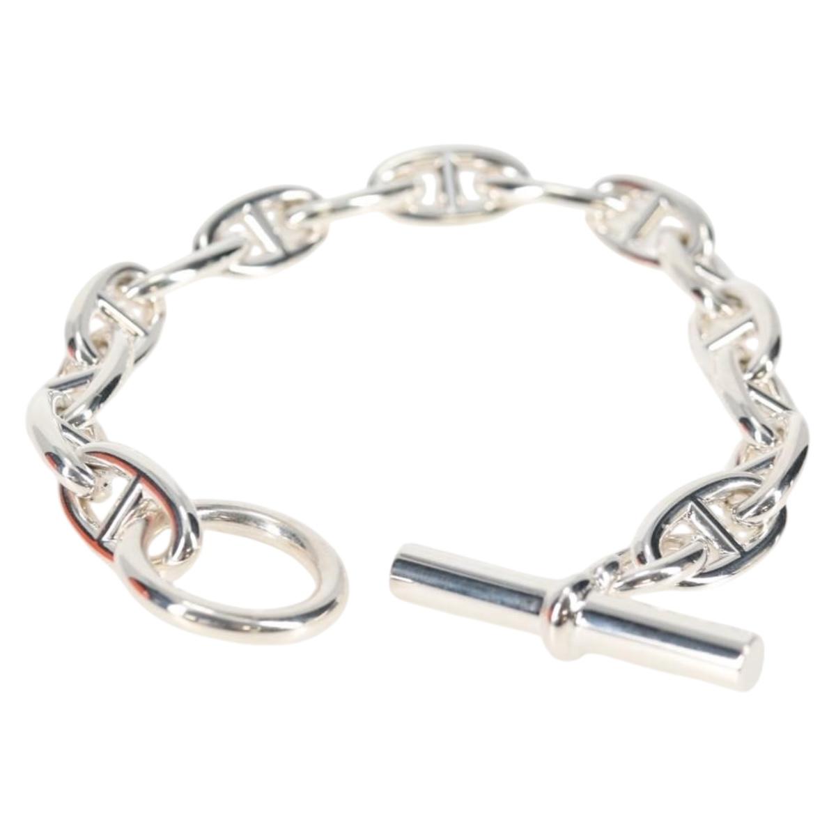 HERMES Chaine d'Ancre GM Bracelet Ag925 15 Links Silver Auth 131509M