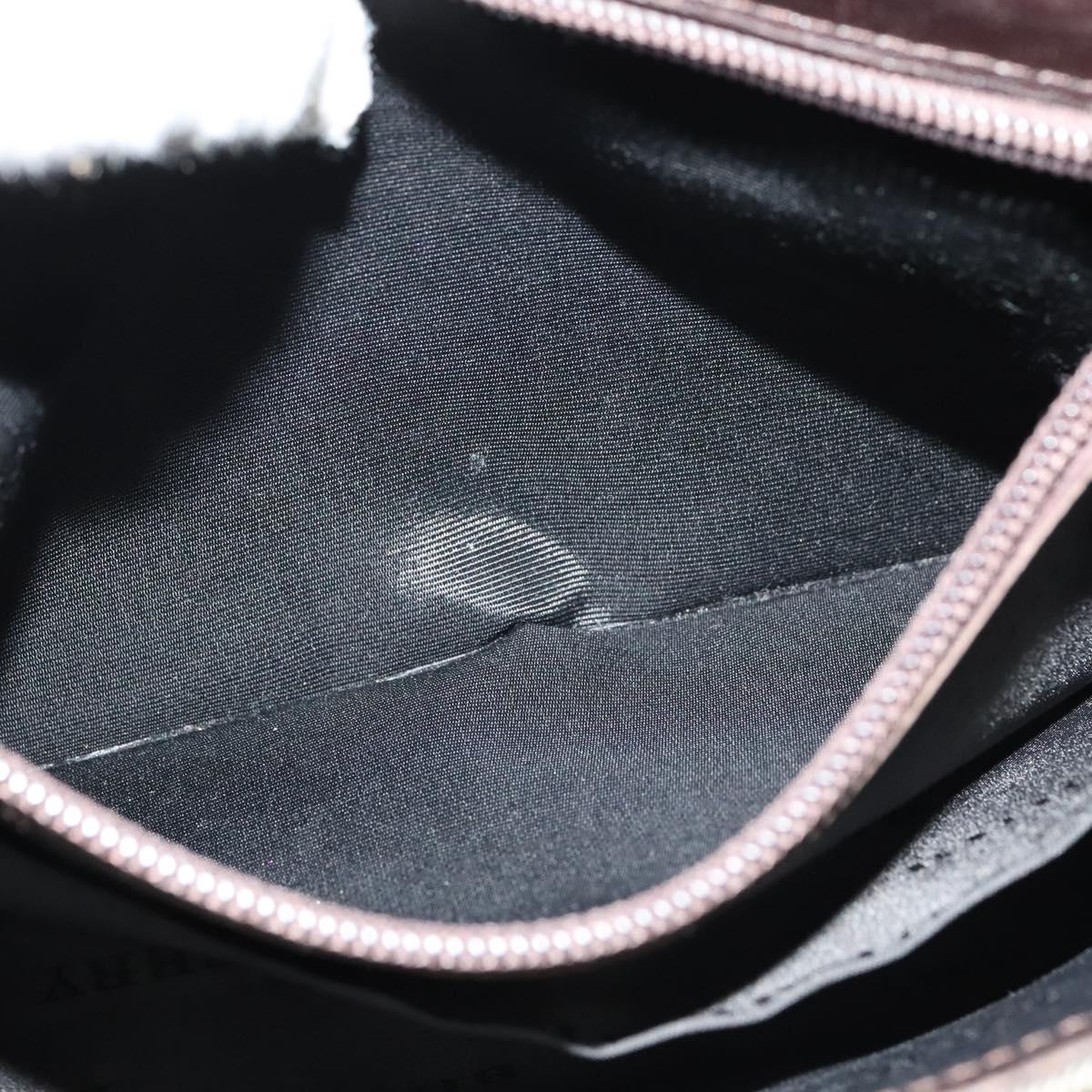 BURBERRY Nova Check Shoulder Bag Canvas Beige Silver Auth 131533