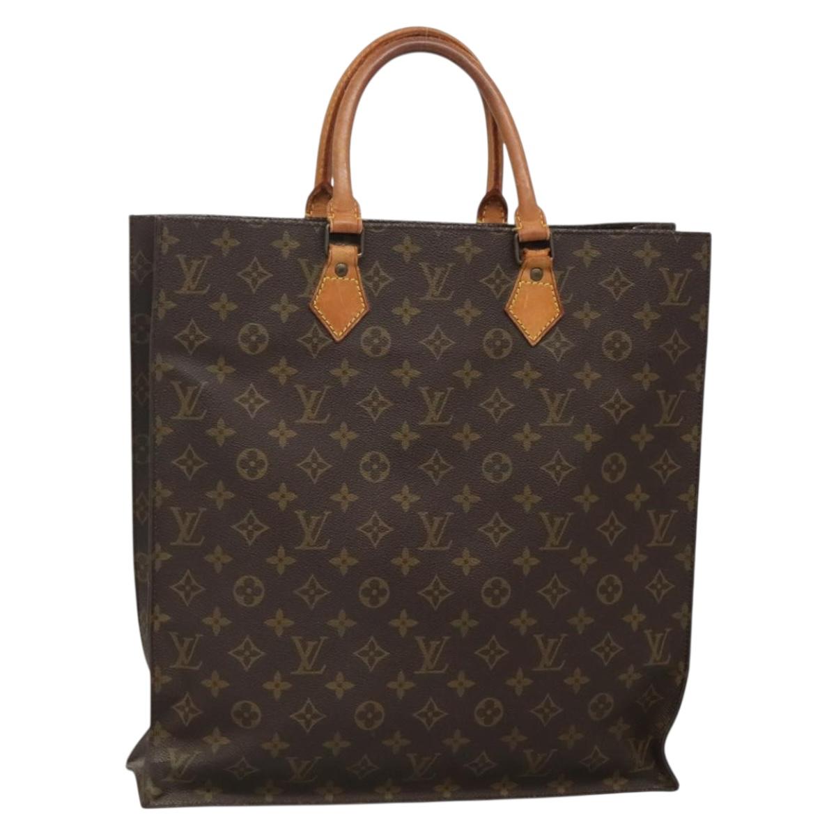 LOUIS VUITTON Monogram Sac Plat Hand Bag M51140 LV Auth 131542