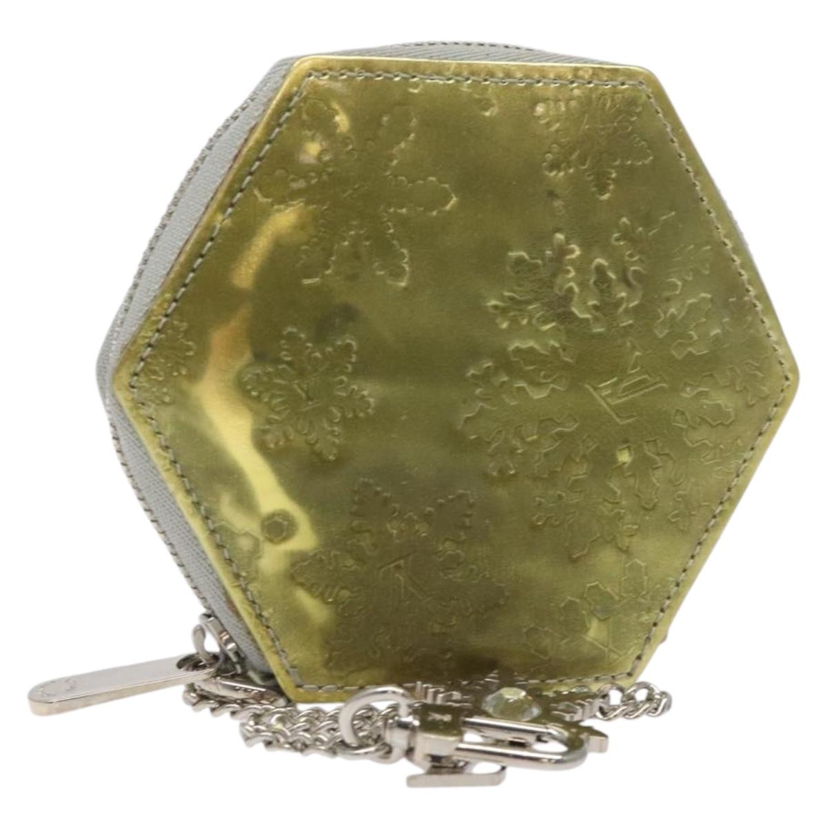 LOUIS VUITTON Vernis Porte Monnaie Flocon Coin Purse Argent M58215 Auth 131564