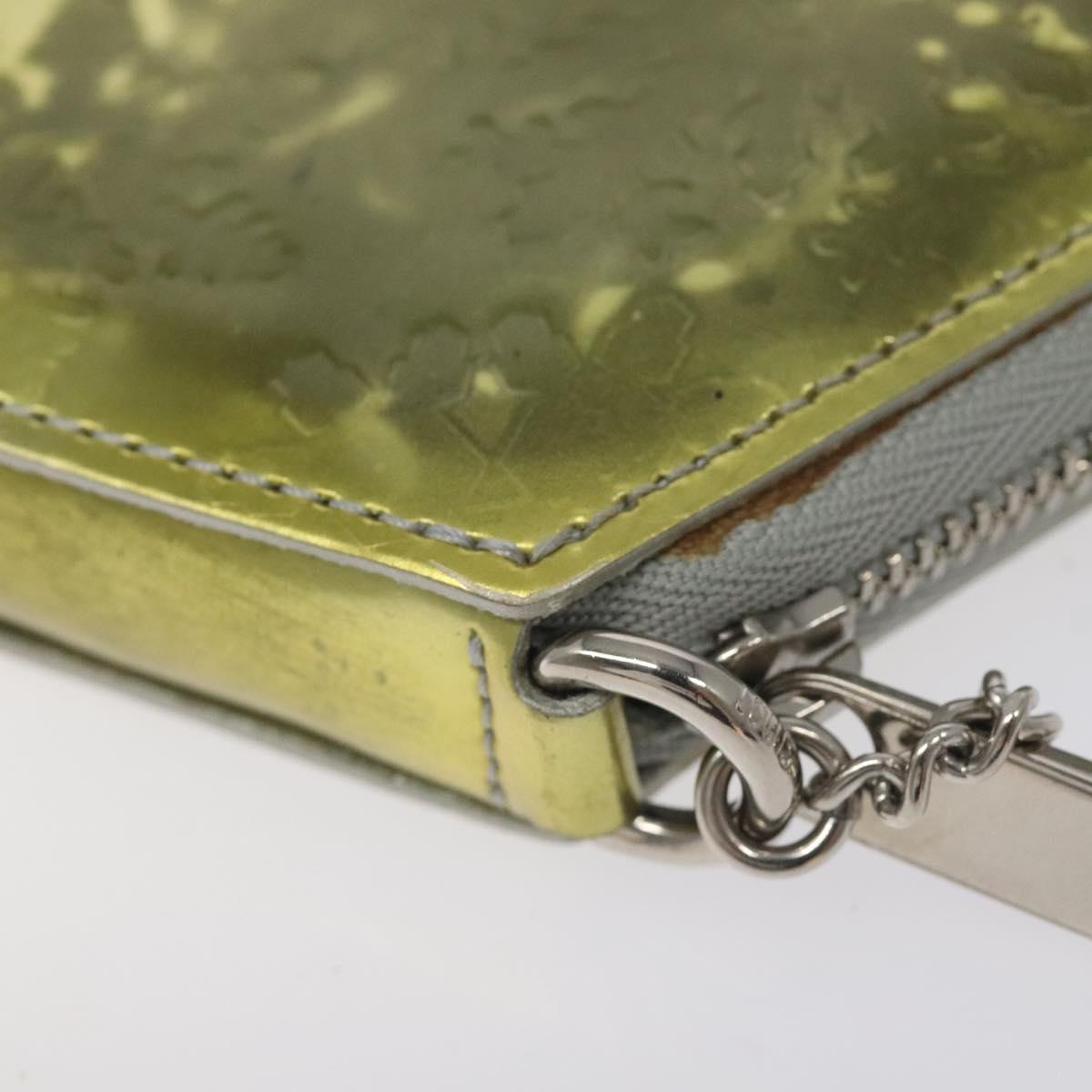 LOUIS VUITTON Vernis Porte Monnaie Flocon Coin Purse Argent M58215 Auth 131564