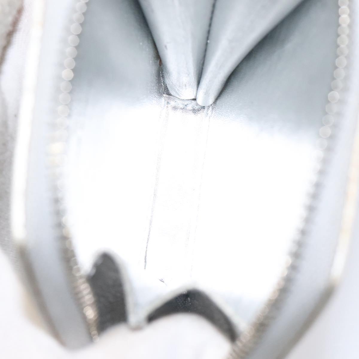 LOUIS VUITTON Vernis Porte Monnaie Flocon Coin Purse Argent M58215 Auth 131564