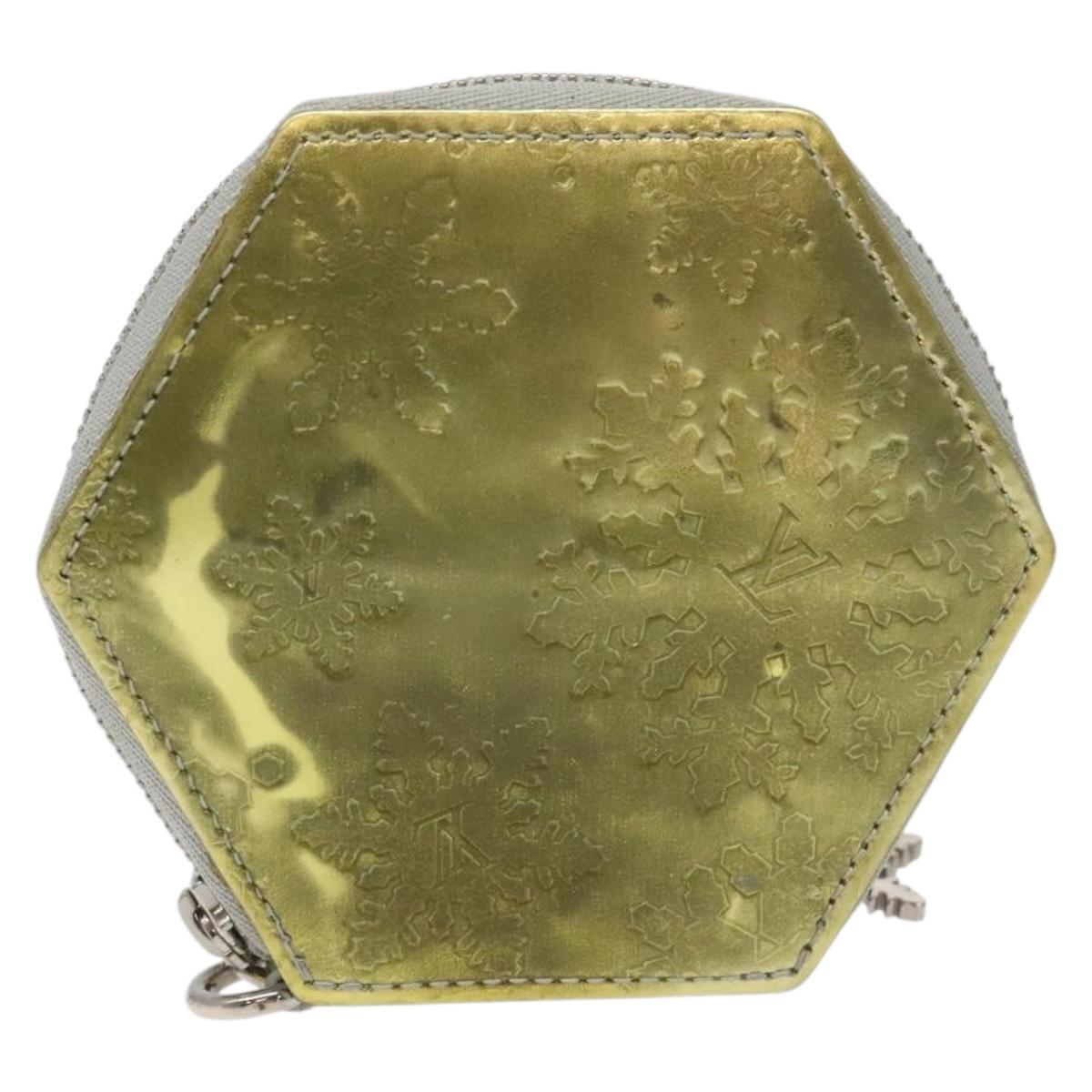 LOUIS VUITTON Vernis Porte Monnaie Flocon Coin Purse Argent M58215 Auth 131564