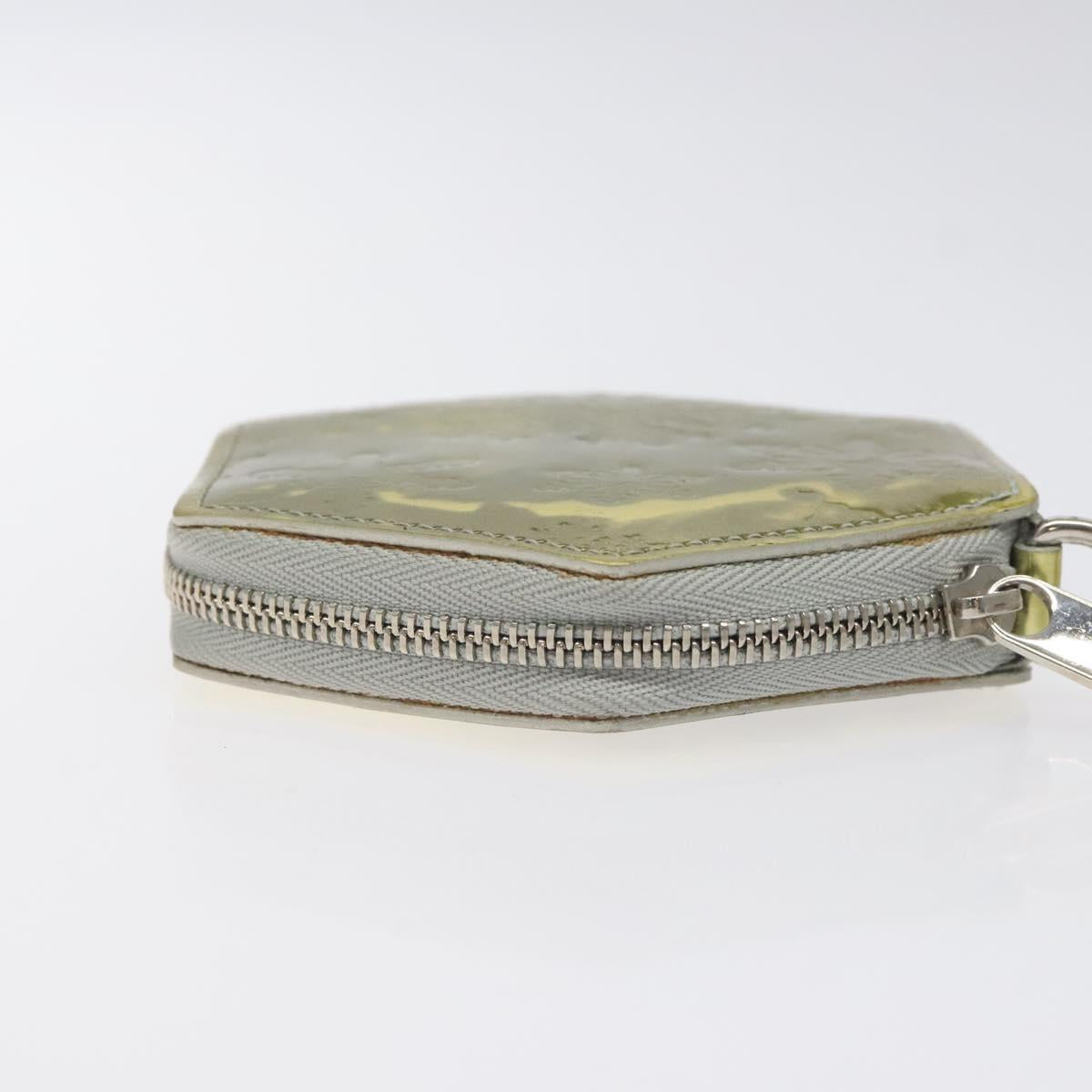 LOUIS VUITTON Vernis Porte Monnaie Flocon Coin Purse Argent M58215 Auth 131564