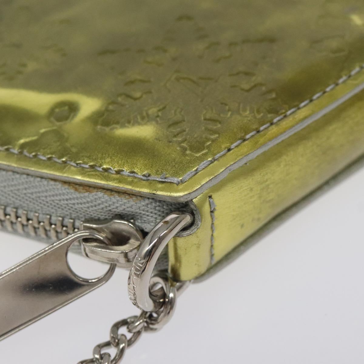 LOUIS VUITTON Vernis Porte Monnaie Flocon Coin Purse Argent M58215 Auth 131564