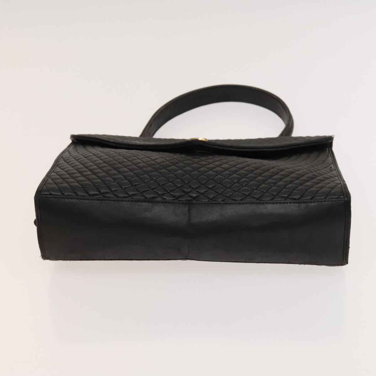 BALLY Hand Bag Leather PVC 2Set Black Brown gold Auth 131567