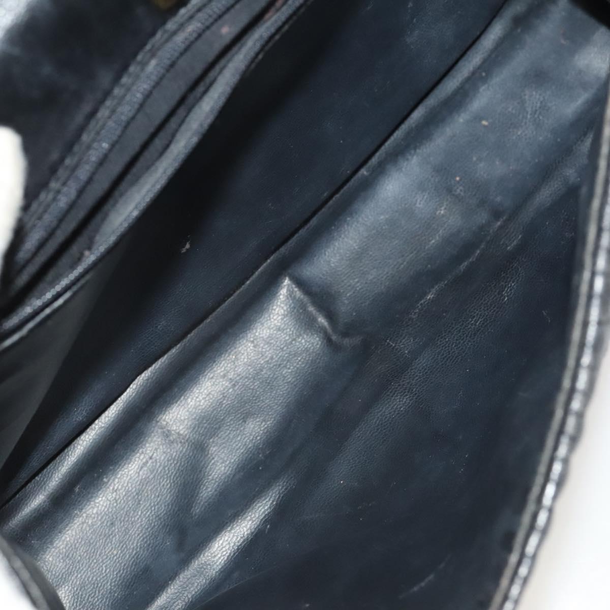 BALLY Hand Bag Leather PVC 2Set Black Brown gold Auth 131567