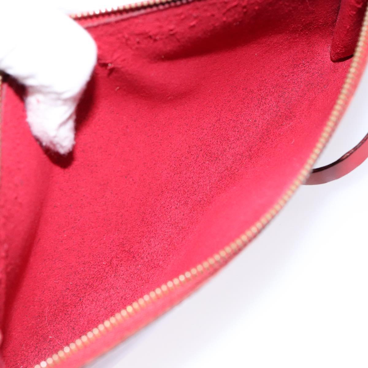 LOUIS VUITTON Epi Pochette Accessoires Pouch Red M52947 LV Auth 131574