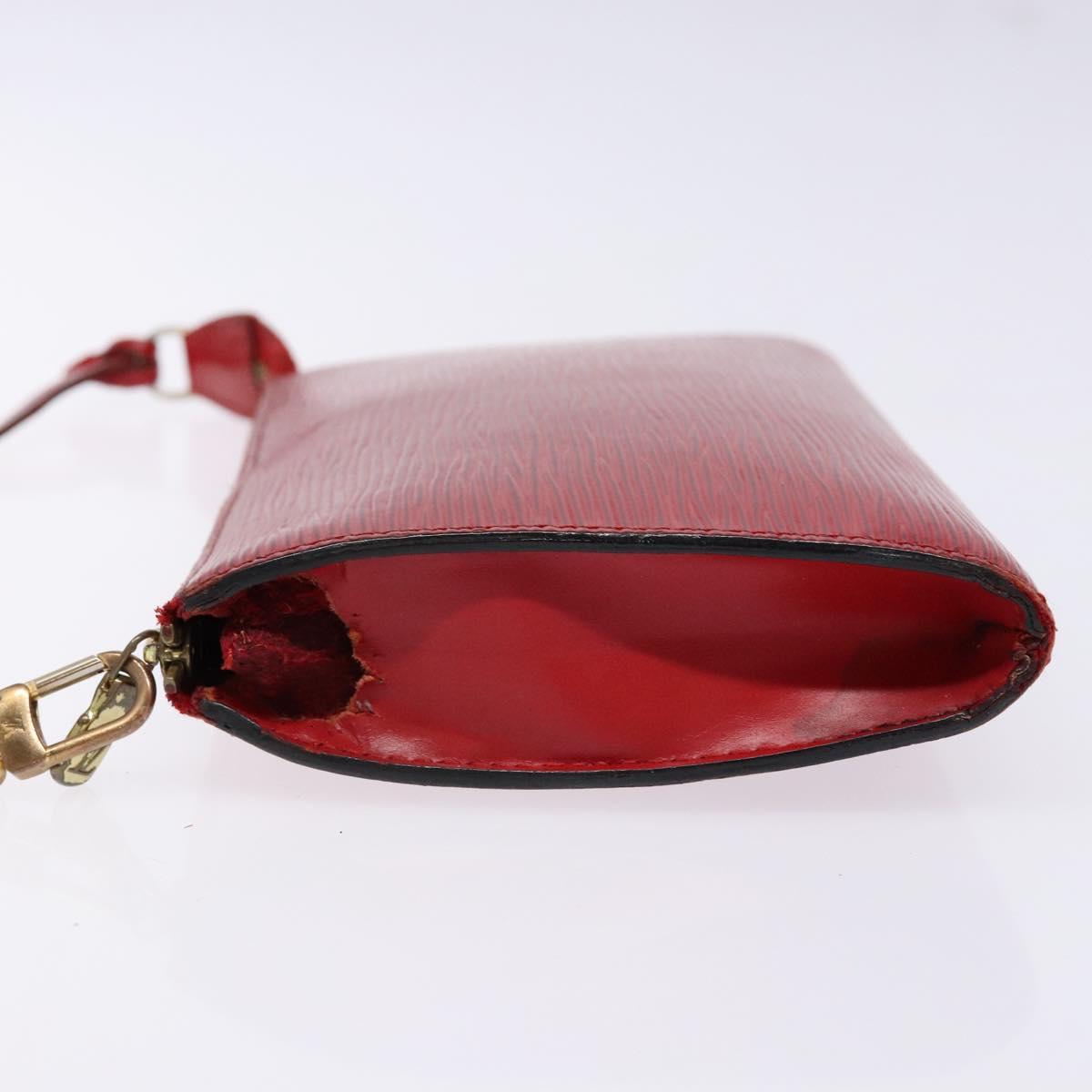 LOUIS VUITTON Epi Pochette Accessoires Pouch Red M52947 LV Auth 131574