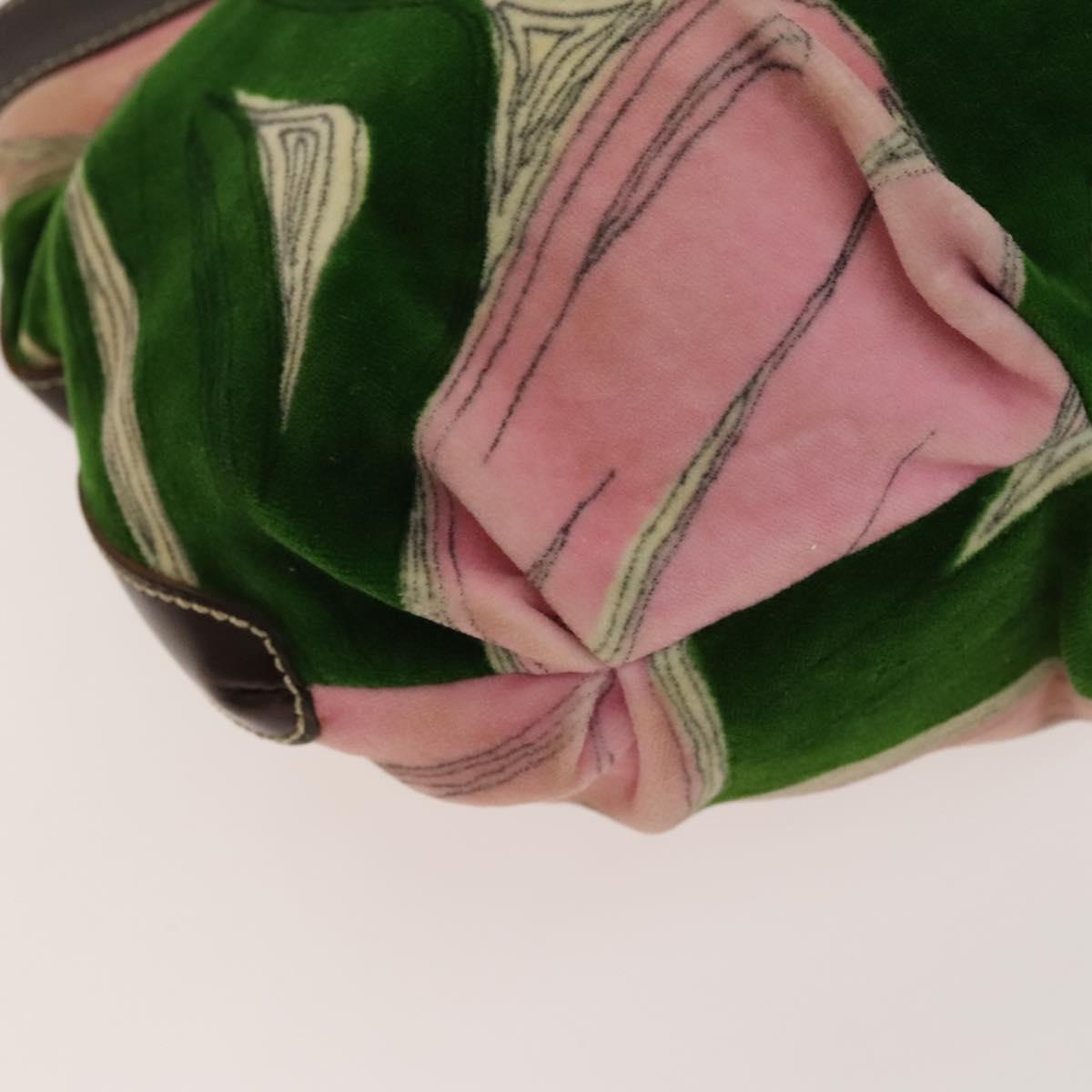 Miu Miu Hand Bag Velor 2way Pink Silver Auth 131588